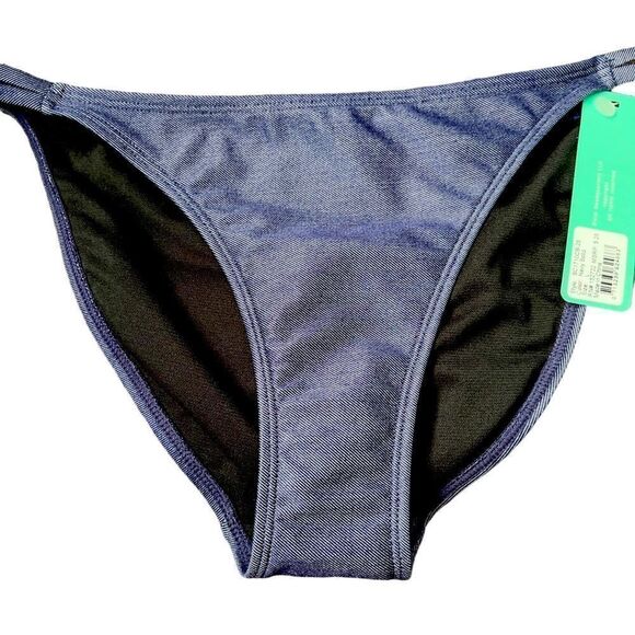 sand castle Navy Solid Ruffle Bikini Set Size Large - Picture 6 of 14